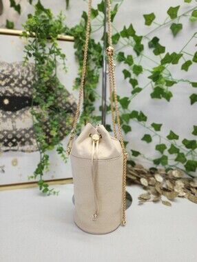 Authentic Bvlgari Drawstring Poucgette Bag With Unbranded Chain